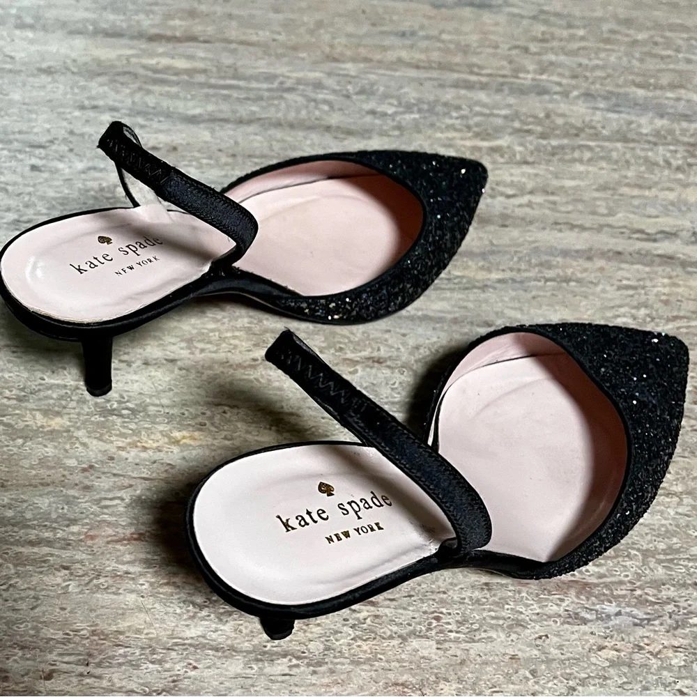 Kate Spade Black Glitter Heels - Picture 3 of 16